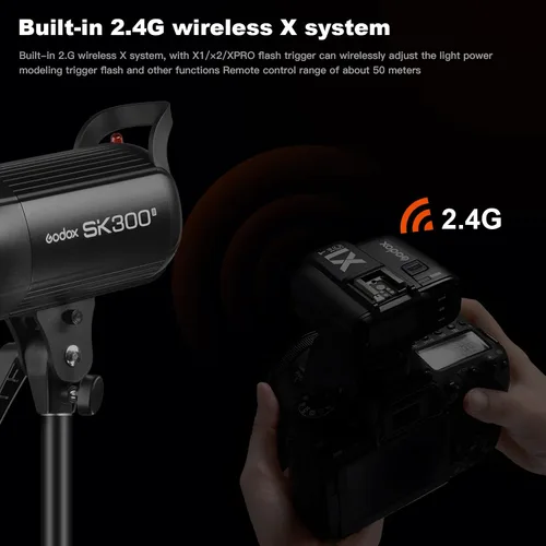 Miniatura 3 de Godox 2 x SK300II Studio Flash Strobe Kit: 2.4G 600Ws Speedlite Flash Monolight con soporte Bowens para fotografía de estudio, fotografía