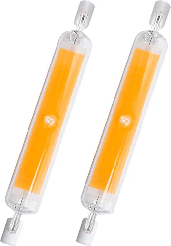 Bombillas LED R7S de 15 W y 4.646 in (paquete de 2) 150 W equivalente a halógeno tipo J 120 V regulable T3 R7s base doble luz de inundación 3000 K