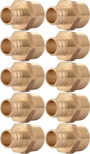 Miniatura 7 de SharkBite - Adaptador macho MNPT de 1/2 pulgada con crimpado, accesorio de fontanería de latón, tubo PEX, cobre, UC120LFA