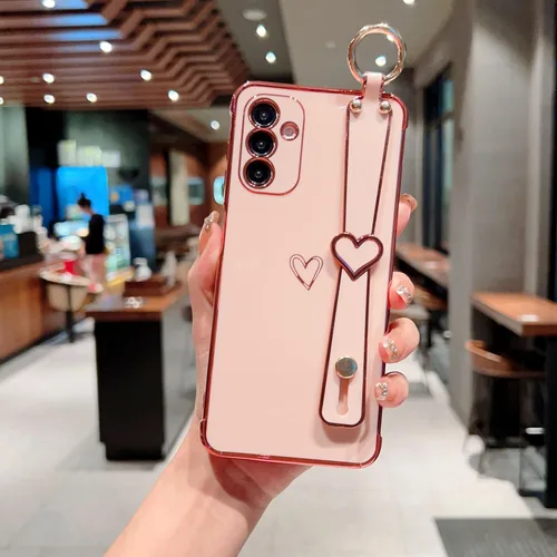 Miniatura 11 de ZTOFERA Funda diseñada para Samsung Galaxy S20 FE 5G, borde chapado de lujo, patrón de corazones de amor con pulsera y función atril, protección