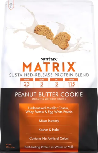 Miniatura 6 de Syntrax Nutrition Matrix - Mezcla de proteína de liberación sostenida, galletas y crema 2 libras. Verdaderos trozos de galleta