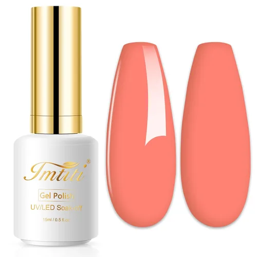 Miniatura 11 de Esmalte de uñas de gel con purpurina, 0.5 fl oz, color rosa brillante, de remojo, con LED, UV, kit de esmalte de uñas de gel para manicura en salón