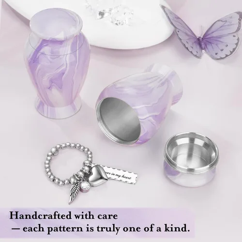 Miniatura 4 de Dletay Urnas pequeñas para cenizas humanas, recuerdo de 2.85 pulgadas, mini urna de cremación conmemorativa para mujeres y hombres, urnas funerarias