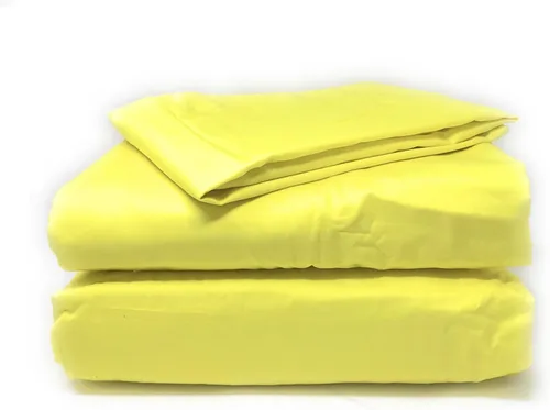 Miniatura 2 de Tache - Juego de funda de edredón de algodón amarillo – 3 piezas de algodón sólido torcido limón – cierre de cremallera – lazos de seguridad – Juego