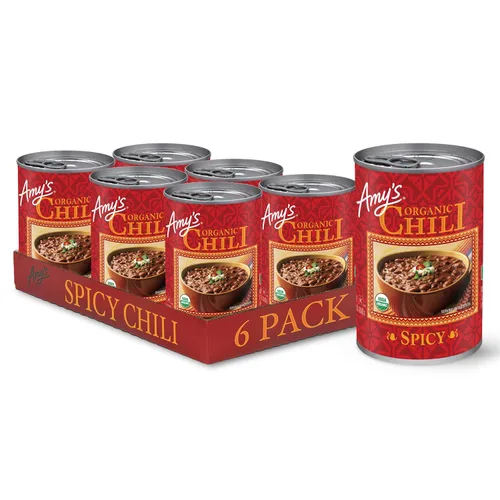 Miniatura 15 de Amy's, Chili, Sin gluten, Vegetariano, Orgánico, Picante Medio, Pimiento jalapeño, 14.7 oz, Paquete de 6