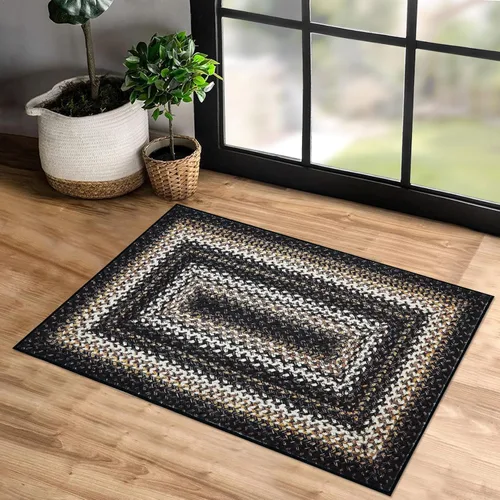 Miniatura 6 de ROYHOME Tapete pequeño para puerta de 2 x 3 pies, alfombra de área lavable, alfombras de área con estampado trenzado bohemio, alfombra de área