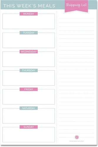 Miniatura 3 de bloom daily planners Paquete de lista magnética de comestibles y almohadilla de planificación de comidas (6 x 9 pulgadas), organizadores colgantes