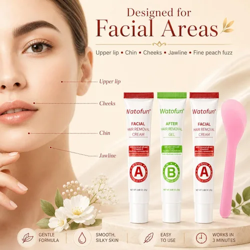 Miniatura 7 de Facial Hair Removal Cream for Women, Gentle Plant Formula for Sensitive Skin with Soothing Aloe Gel, 3 Min Painless Flawless Depilatory Cream