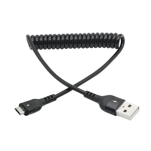 Miniatura 5 de Cable de resorte de expansión micro USB de 1 a 2 pies, USB en espiral a macho a micro USB macho cable de resorte de carga y transferencia de datos