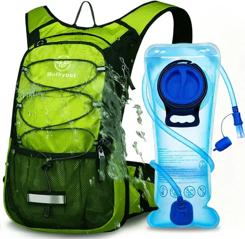 Miniatura 14 de Mothybot - Mochila de hidratación aislada con depósito de 2 litros sin bisfenol A (BPA) y almacenamiento, mochila de senderismo para hombres