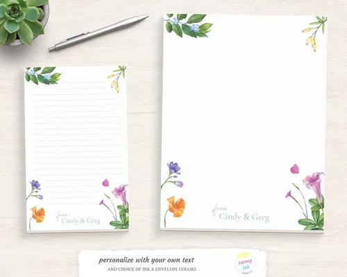 Miniatura 2 de Colorful Summer Flower Art Personalized Notepad - Vibrant Notepad - Notepad For Her - Floral Notepad
