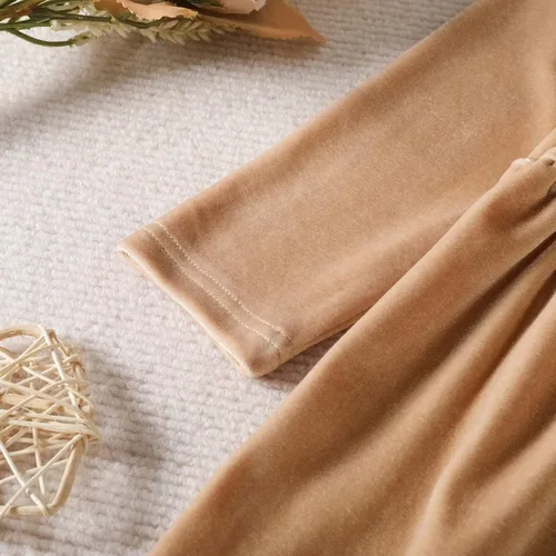 Miniatura 5 de IMEKIS Vestido de terciopelo de Navidad para niñas pequeñas, vestido de fiesta para bebés, otoño, invierno, volantes, manga larga, vestido de noche