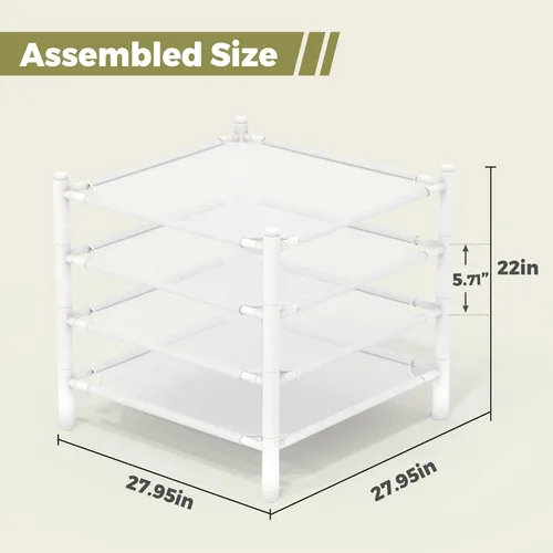 Miniatura 2 de Estante de secado de suéter, estante de secado de ropa plano apilable de 4 capas, estante de secado de lavandería, secadora de aire de malla