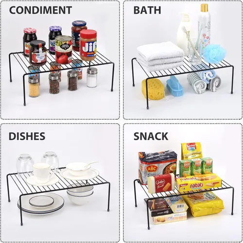 Miniatura 2 de Estante grande de almacenamiento para gabinete (16.1 x 10.2 pulgadas), organizador de encimera de cocina, refrigerador y estante de almacenamiento