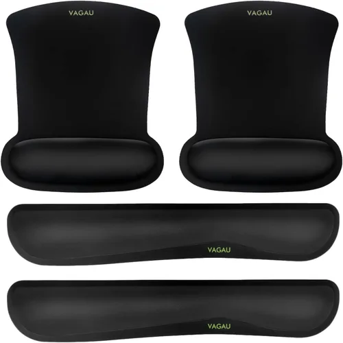 Miniatura 9 de VAGAU Reposamuñecas para teclado y mouse pad de alta calidad, juego de espuma viscoelástica ergonómica para oficina, laptop, Mac, computadora