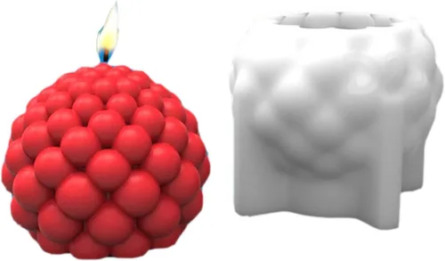 Grainrain Moldes de silicona para velas de bola de burbujas 3D para bricolaje, pilar de resina, velas de aromaterapia, cera de jabón, muestras de