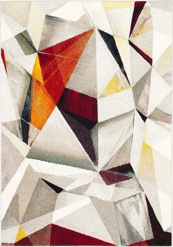 Miniatura 21 de SAFAVIEH Porcello Collection - Alfombra decorativa de 2 pies 3 pulgadas x 4 pies, gris claro y naranja, diseño abstracto moderno, no desprende