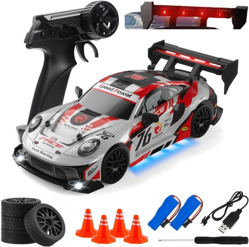Miniatura 12 de Coche de Deriva RC, Vehículo de Control Remoto a Escala 1:24 para Niños, 2.4GHz 20KM/H 4WD Autos RC de Alta Velocidad con Luz LED, Dos