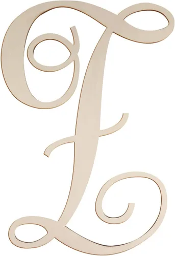 Miniatura 30 de Letras de madera cursivas para decoración de pared, letras grandes de madera de 14 pulgadas, monograma sin terminar, letras de madera, manualidades
