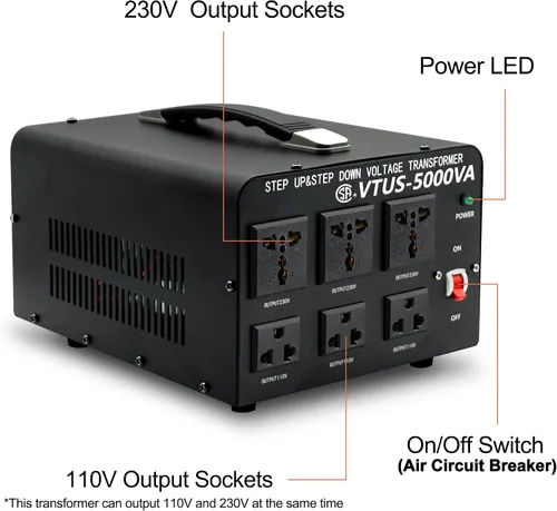Miniatura 4 de Cantonape Convertidor de transformador de voltaje de 800 vatios de aumento y bajada de 110-120 voltios a 220-240 voltios y de 220-240 voltios a