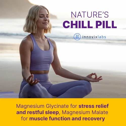 Miniatura 7 de InnovixLabs Cápsulas avanzadas de magnesio, 150 unidades, 210 mg, glicinato quelado y malato, alta absorción, promueve la relajación, los huesos