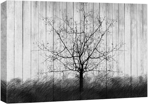 Miniatura 16 de wall26 - Paisaje rústico de montaña sobre un fondo de madera - Arte en lienzo para el hogar - 12 x 18 pulgadas