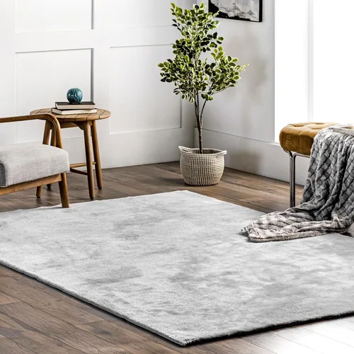 Miniatura 22 de nuLOOM Alfombra de Área de Felpa Acogedora de 5' x 8', Lavable a Máquina, Antideslizante, Alfombra Shag Suave y Esponjosa para Sala de Estar, Crema