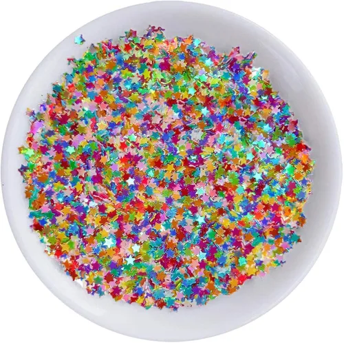 Miniatura 11 de Sourcingbay Stars Glitter 3mm PVC Holographic Gold Star Glitter for Resin Craft Nail Art Makeup Party Decoration 0.3oz