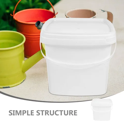 Miniatura 3 de PRETYZOOM Cubo cuadrado con tapa Contenedor de camping Cubo al aire libre Reutilizable Contenedor de almacenamiento de agua 3l Capacidad
