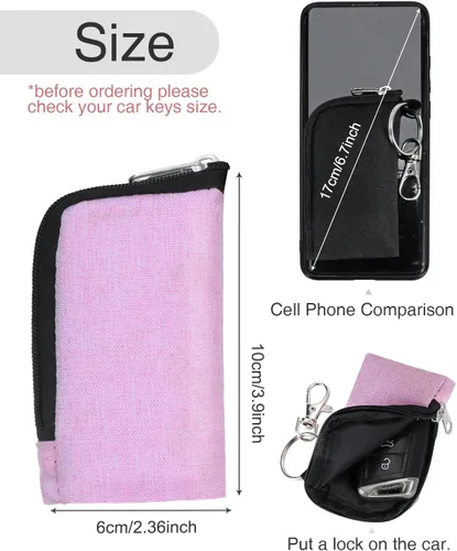 Miniatura 3 de Meiiy Funda para llavero de automóvil, llavero de automóvil, funda para llave de automóvil, bolsa pequeña con cremallera con llavero