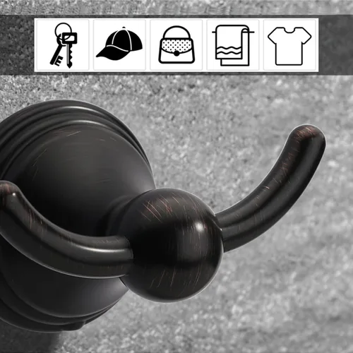 Miniatura 3 de Asidrama Ganchos para toallas de baño, ganchos de bronce aceitado para cocina, ducha, puerta de pared, exquisitos ganchos para bata y toallas, Oil