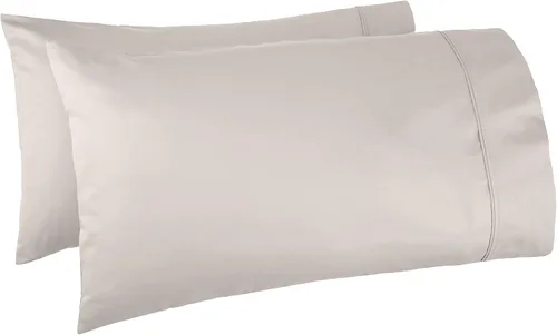 Miniatura 12 de Amazon Basics Juego de 2 fundas de almohada de 400 hilos, 100 % algodón, suaves, tejido satinado, resistentes a las arrugas, tamaño estándar, 20 x