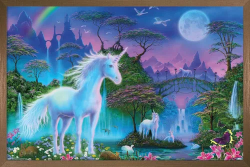 Miniatura 16 de Trends International Póster de pared de Unicorn Meadow, 14.725 x 22.375 pulgadas, versión enmarcada de madera de granero