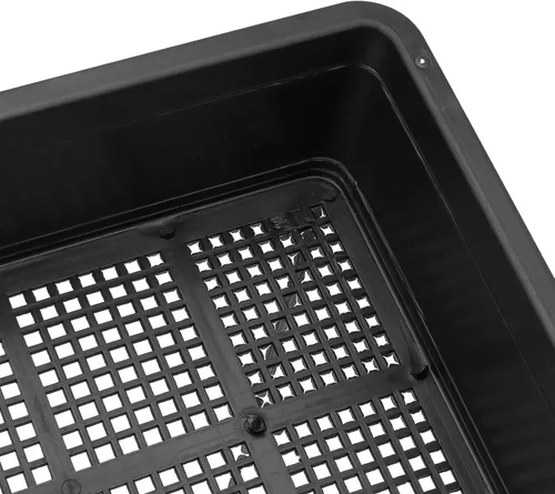 Miniatura 3 de KEILEOHO Paquete de 12 bandejas de malla de plástico, bandejas de germinación de semillas negras, bandeja de cultivo de microverdes con parte