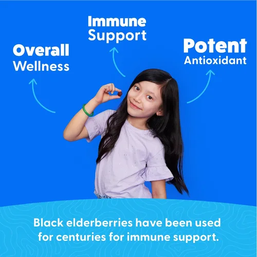 Miniatura 5 de Feel Great Kids - Gomitas de saúco con zinc y vitamina C Apoyo inmunológico Sambucus Saúco Multivitaminas veganas para niños con sabor a bayas