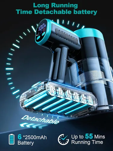 Miniatura 7 de Aspiradora inalámbrica, aspiradora 10 en 1 de 58 Kpa para el hogar, aspiradora de palo de 55 minutos con autopie y pantalla LED, antienredos y carga