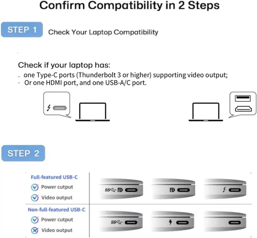 Miniatura 6 de Extensor de pantalla dual para laptop de 14 pulgadas con 1.3 libras, monitor portátil ultrafino para laptop Plug & Play, monitor extendido FHD 1080P