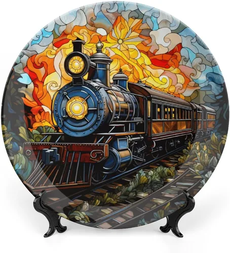 Miniatura 12 de Platos decorativos para colgar en la pared, placa de cerámica con estampado de pájaros de acuarela con soporte de exhibición, decoración del hogar