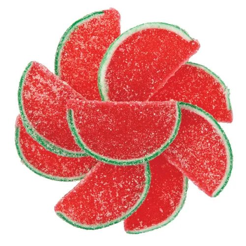NY Spice Shop Caramelo de rebanadas de fruta de sandía – 1 libra de sabor dulce masticable de gelatina de frutas de caramelo – Gomitas de frutas de