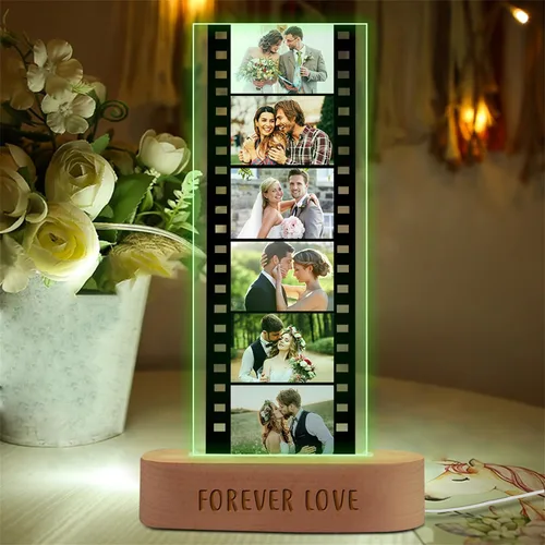 Miniatura 3 de Tira de fotos personalizada con marco de fotos de 1 a 6 imágenes, marco de fotos personalizado, adornos de cámara de memoria acrílica, rollo