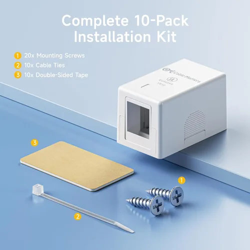 Miniatura 7 de Cable Matters Caja de montaje en superficie con conector Keystone de 1 puerto con certificación UL, color blanco