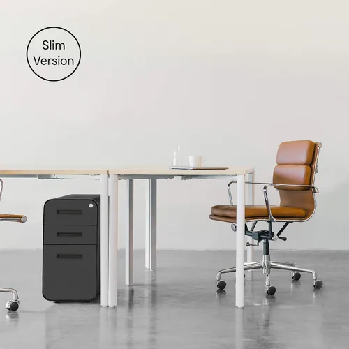 Miniatura 7 de Laura Davidson Furniture Stockpile Archivador móvil delgado de 3 cajones con cerradura - Archivador de metal para debajo del escritorio, carpetas