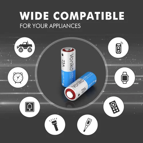 Miniatura 4 de Voniko Batería alcalina de 23 A – Baterías Ultra 23A (paquete de 6) – Batería A23 de 12 voltios de larga duración para timbres y control remoto