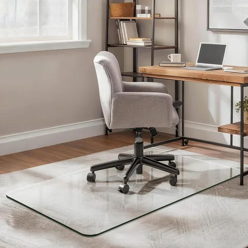 Miniatura 13 de Tapete para silla de oficina para alfombra y madera dura, mejorado de 29 x 42 pulgadas, tapete de vidrio templado de doble uso para silla