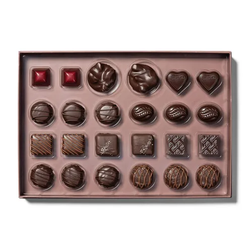 Miniatura 6 de Ethel M Chocolates Caja de regalo de 24 piezas de la colección de chocolate negro de primera calidad, sabores exóticos, limón, vainilla, caramelo