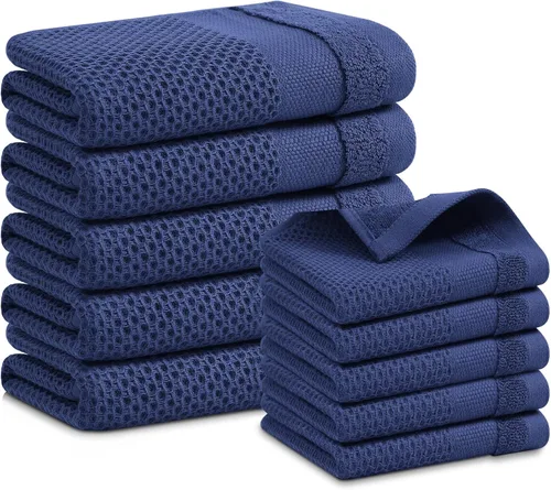 Miniatura 30 de Homaxy Paños de cocina 100% algodón, paquete de 8 – 12 x 12 pulgadas, tejido de gofre, muy suaves y absorbentes, paños de cocina de secado rápido