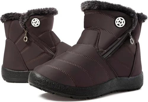 Miniatura 6 de Botas de nieve de invierno con forro de piel cálida para mujer, impermeables, botines al aire libre, zapatos cómodos para mujer