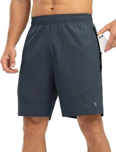 Rdruko Pantalones cortos de senderismo para hombre con bolsillos con cremallera, 7 pulgadas, ligeros, de secado rápido, pantalones cortos de