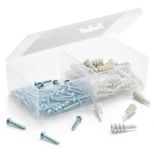 Qualihome Kit de 50 piezas de anclajes de yeso autoperforantes pequeños de plástico N.6 con tornillos
