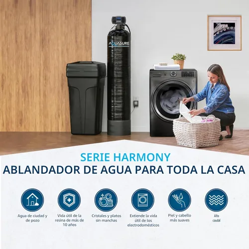 Miniatura 2 de Aquasure Harmony Series - Suavizador de agua de 48.000 granos para toda la casa con cabezal de control digital de alta eficiencia (48.000 granos)